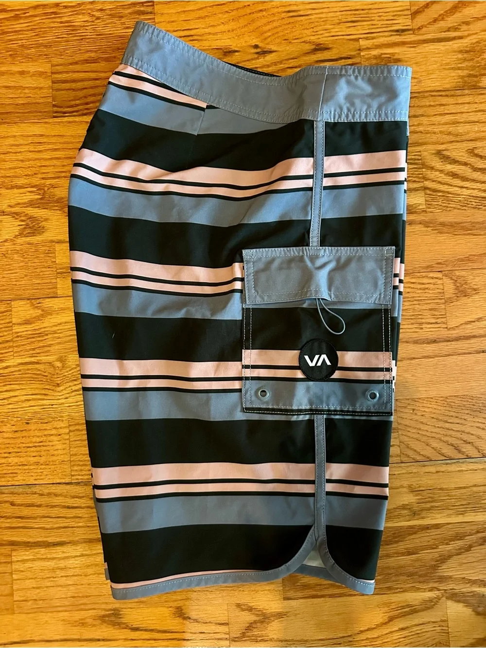 RVCA Men's Blue & Pink Striped Boardshorts